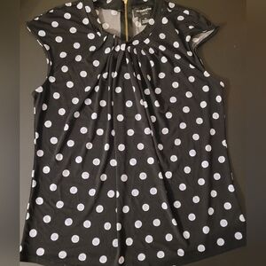 Liz Claiborne Women's Black and White Polka Dot Blouse